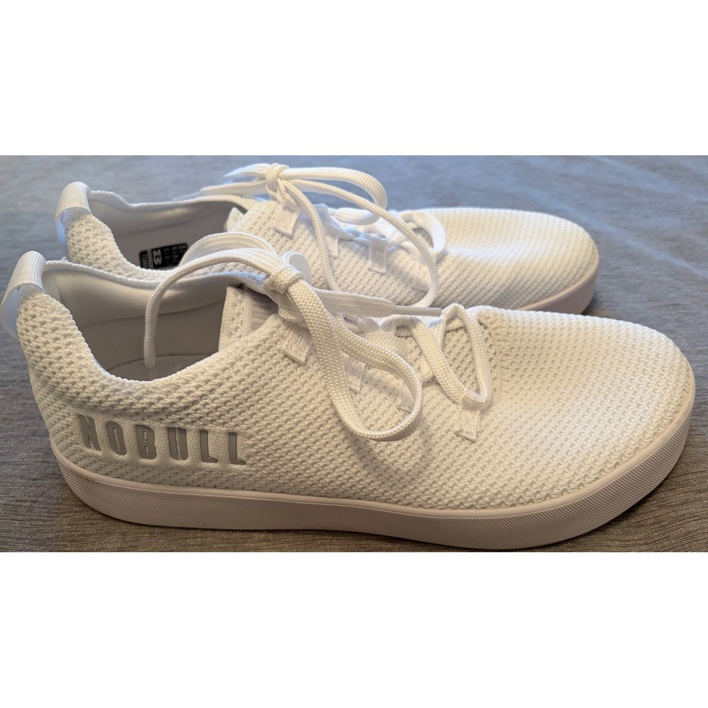 NOBULL White Knit Court Trainers Mens 11.5 Training Shoes Sneakers